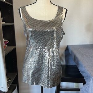 XXI Cheetah Print bejeweled tank top. Dazzling! Women’s size Large